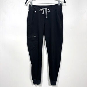 FIGS Women's Zamora Jogger Scrub Pants Sz XS Petite Black Pockets W18SW2005P